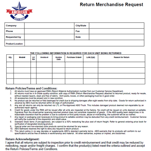 RMA Requests