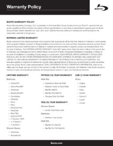 Warranty Sheet — Bootz Warranty Policy EN FR Dgt V2025